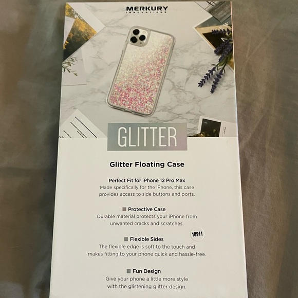 Merkury Innovations Glitter Irridescent Clear White IPhone 12 Pro Max Case New - Picture 7 of 7